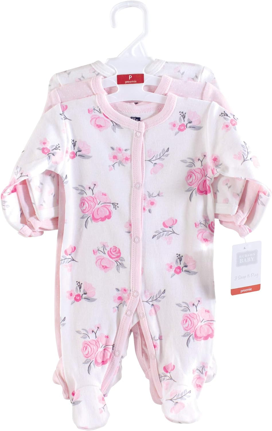 Unisex Baby Cotton Sleep and Play Basic Pink Floral, Preemie